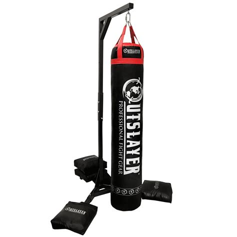 Outslayer Muay Thai Heavy Bag Stand 350lbs Capacity. Heavy Duty Punching Bag Stand with 4 Sand ...