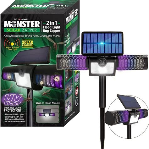 Amazon.com: Monster Solar Bug Zapper Outdoor Waterproof, 2 in 1 Solar Powered Bug Zapper and ...