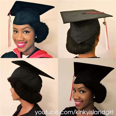 Natural style to wear with a hat | Graduation hairstyles, Graduation ...