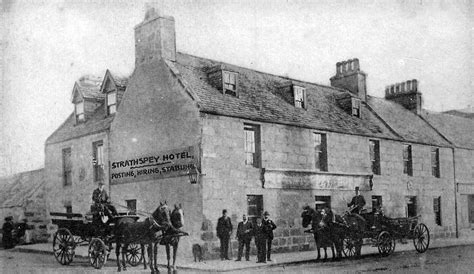 Tour Scotland: Old Photograph Strathspey Hotel Grantown On Spey Scotland