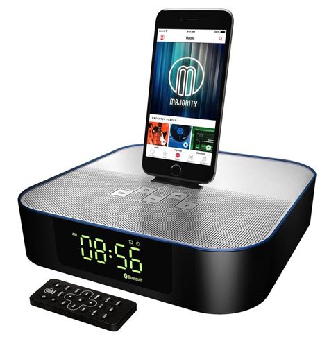 Titan Speaker Docking Station Bluetooth Alarm Clock FM Radio Lightning Dock for iPhone 5 5S 5C 6 ...