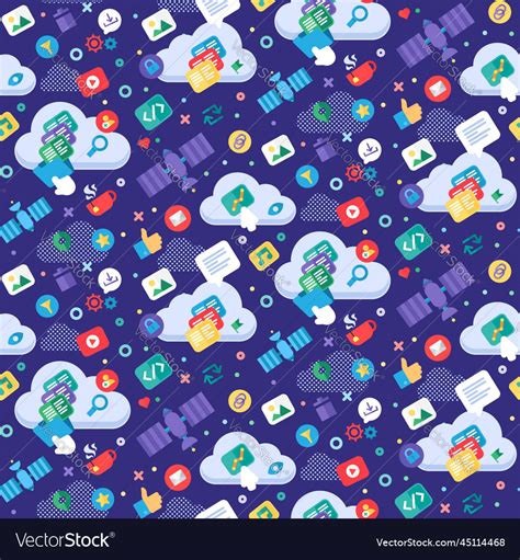 Global technology seamless pattern wallpaper Vector Image