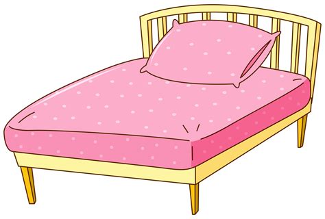 Bed with pink sheet and pillow 418175 Vector Art at Vecteezy