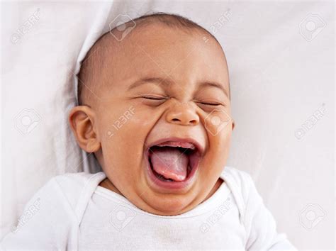 happy big laughing 7-month old African American baby boy | Funny baby ...