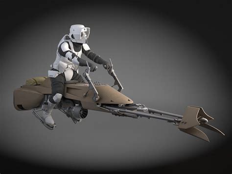 3d model star wars scout | Star wars vehicles, Speeder bike, Star wars