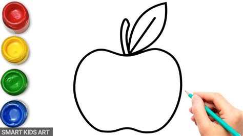 How To Draw An Apple For kids | Apple Drawing | Smart Kids Art - YouTube