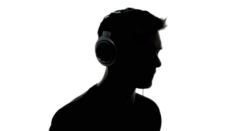 Dancing Man Silhouette With Headphones - 1080p Silhouette Of A Dancing Man Silhouette With ...