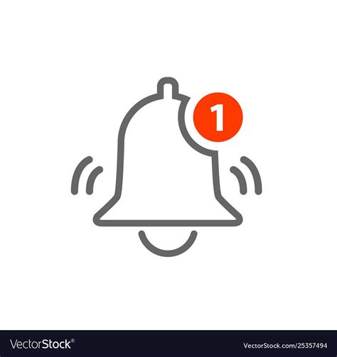 Notification Vector Icon of bell. Alarm alert message ring icon sign ...