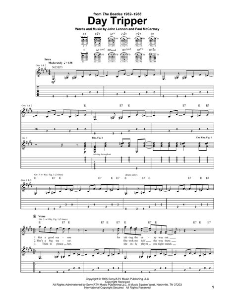 Day Tripper by The Beatles - Guitar Tab - Guitar Instructor