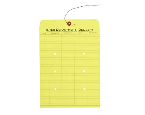 10 x 13 Inter-Departmental Envelopes with String & Button Closure for Interoffice Routing, 28 lb ...