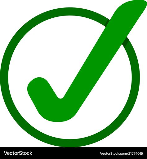 Green check mark icon tick symbol Royalty Free Vector Image