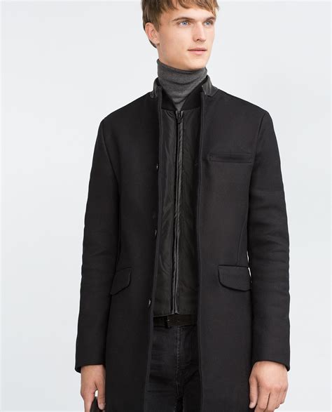 Zara Long Coat in Black for Men | Lyst