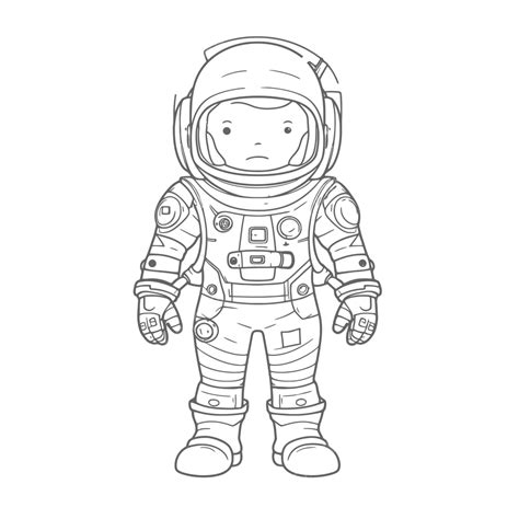 Space Astronaut Coloring Page To Print Outline Sketch Drawing Vector ...