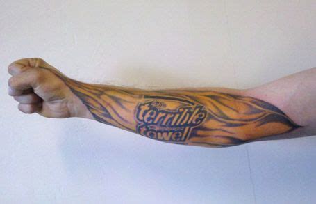 Pittsburgh Steelers terrible towel tattoo- i have to show my boyfriend ...