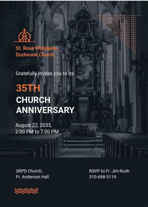 Church Anniversary Invitation Cards