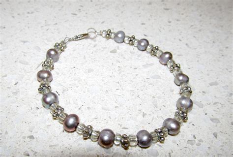 Silvery Gray Freshwater Pearl Bracelet - Etsy