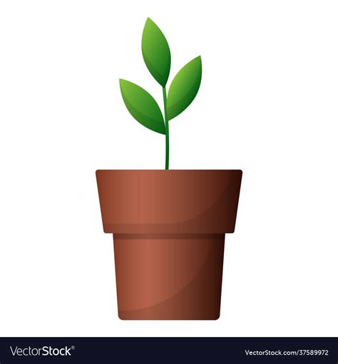 Home plant pot icon cartoon style Royalty Free Vector Image