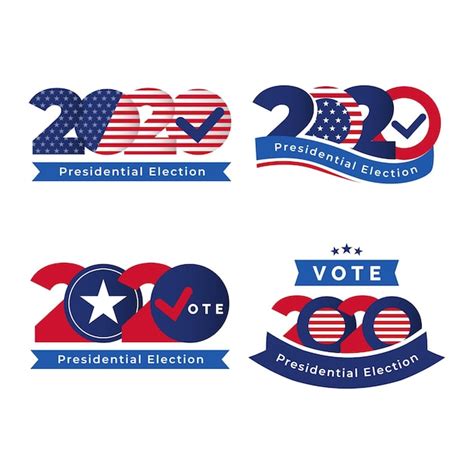 Free Vector | 2020 usa presidential election logos