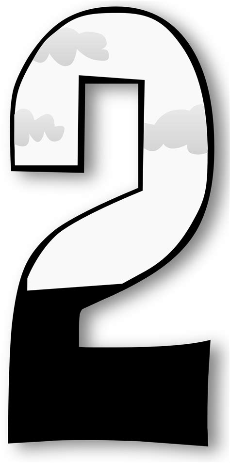 Number 2 clipart black and white, Number 2 black and white Transparent ...