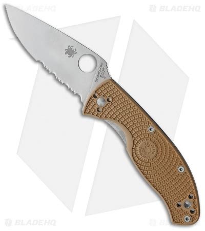 Spyderco Tenacious Lightweight Knife | Tan + Satin Serr - Blade HQ