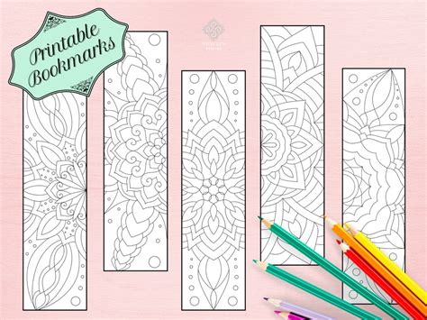 PRINTABLE Mandala Bookmarks, DIY Colouring Bookmarks, Mini Colouring ...