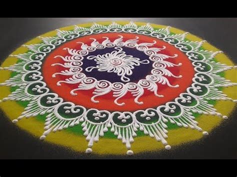 Beautiful Sanskar Bharati Rangoli Design - YouTube Easy Rangoli Designs ...