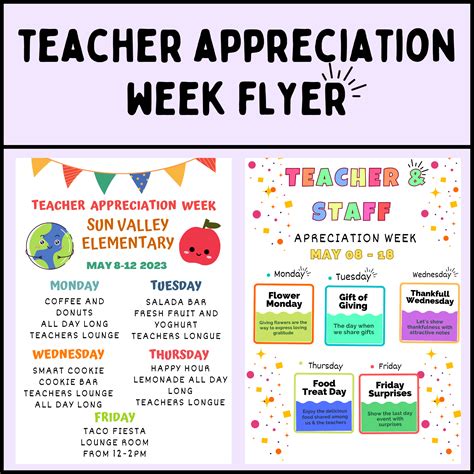 Teacher Appreciation Week 2024 Calendar Template - Livvy Phedra