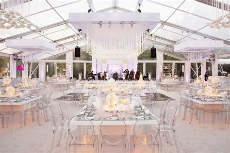 All-White Reception Under Clear Tent