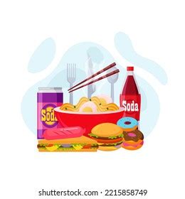 Junk Food Background Food Vector Illustration Stock Vector (Royalty ...