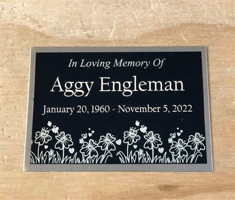 Custom Engraved Name Plate Cremation Urn WILD FLOWERS Memorial Urn Tag ...