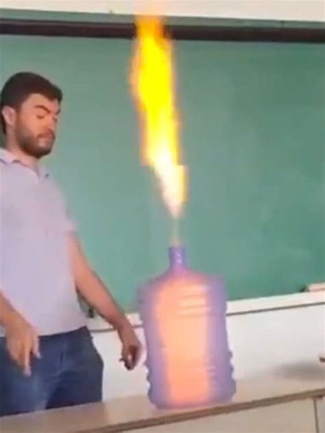 Teacher wins over class with brilliant fire and gas experiment that shows how amazing science ...