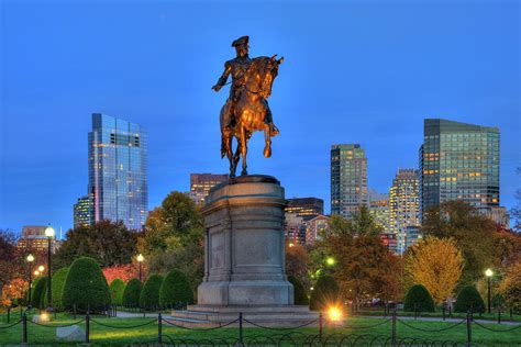 George Washington Statue - Boston Public Garden At Night Photograph by Joann Vitali