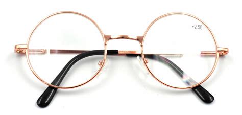 Mens Vintage Round Metal Reading Glasses Readers Designer +1.0~+4.0 Rose Gold - Reading Glasses