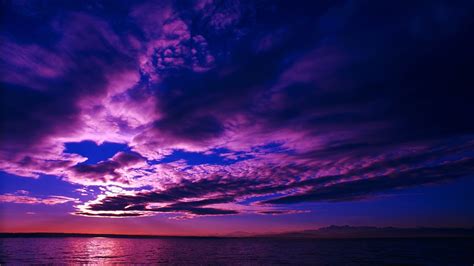 Calm Body Of Water Under Purple Cloudy Sky 4K HD Nature Wallpapers | HD Wallpapers | ID #42199