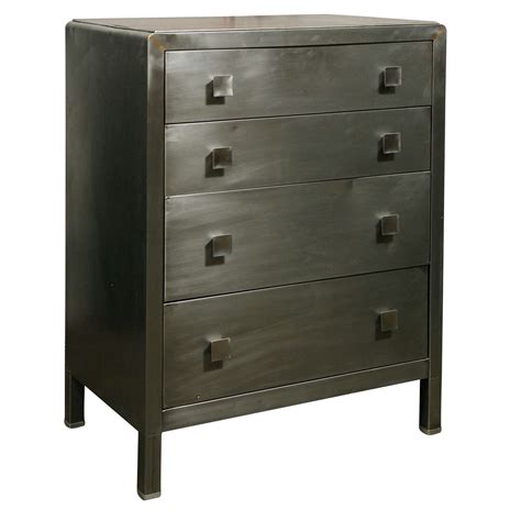 Art Modern Polished Metal Chest of Drawers at 1stDibs