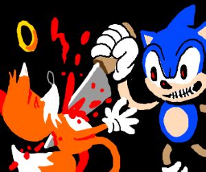 Sonic kills Tails to make fur coat 'cuz YOLO! - Drawception