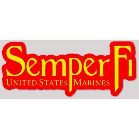 Semper Fi United States Marines Script - Vinyl Sticker at Sticker Shoppe