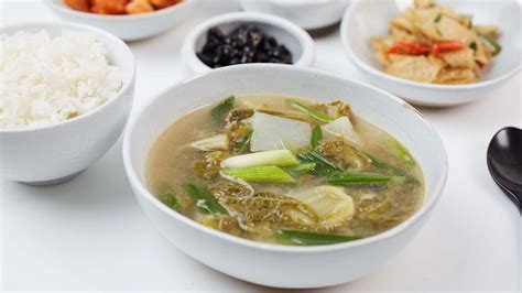 Baby Cabbage Soybean Paste Soup is light and soothing. | Healthy korean ...