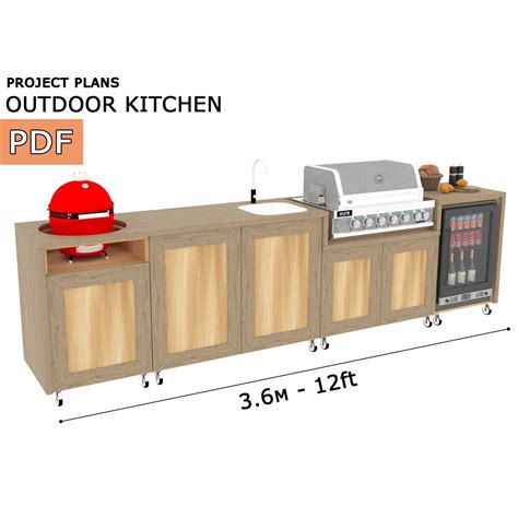 DIY Outdoor Grill Kitchen 12ft Grill Cabinet Grill Table - Etsy