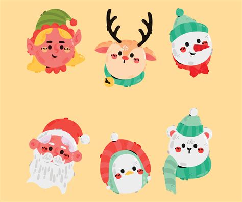 Hand Drawn Christmas Characters Collection 15383359 Vector Art at Vecteezy