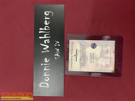 Saw IV Donnie Wahlberg’s (“Eric”) Director Chair Plate original prod ...