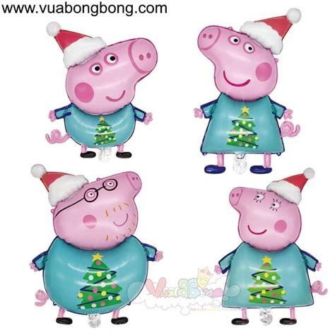 Bán bong bóng hình phim hoạt hình gia đình heo peppa mùa giáng sinh ...