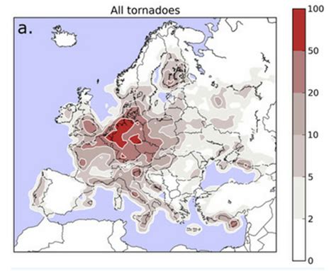 Tornado frequency in Europe - Maps on the Web