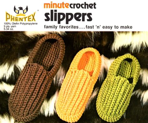 minute crochet slippers Archives - Vintage Crafts and More