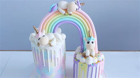 Pastel Rainbow Unicorn Baby Shower Cake Tutorial! - YouTube