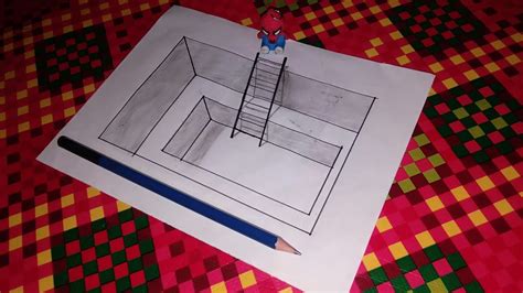 cara menggambar 3d dengan pensil yang mudah | belajar menggambar 3d ...