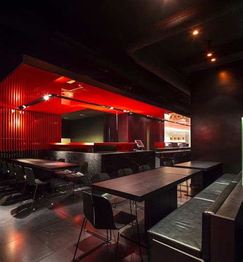 New Black N Red look of Japanese sushi maker restaurant in Rome, Italy