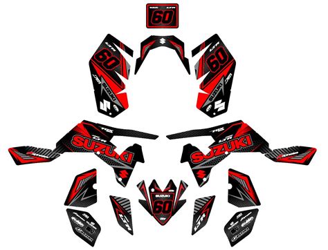 Kit gráfico Suzuki LTR 450 - Racing Red | Kitdeco-moto.fr