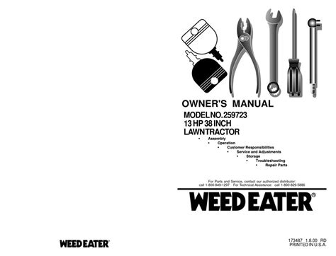 WEED EATER 173487 OWNER'S MANUAL Pdf Download | ManualsLib