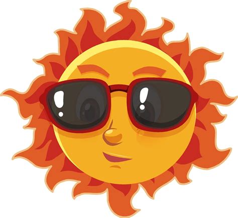 Sun cartoon character wearing sunglasses on white background 1945505 ...